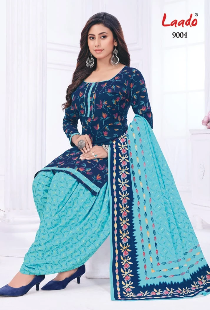 Laado Nadiya Patiyala Vol 9 Cotton Wholesale Salwar Suit Catalog — Wholesale Salwar Suits, MPA wholesale from Surat — view 8